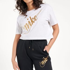 Nike GLITTER CROP TEE color: Gray size XL